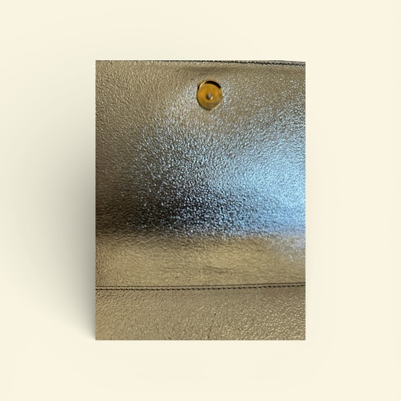 Authentic Yves Saint Laurent Metallic Champagne Gold Clutch with Gold Chain - Picture 7 of 14